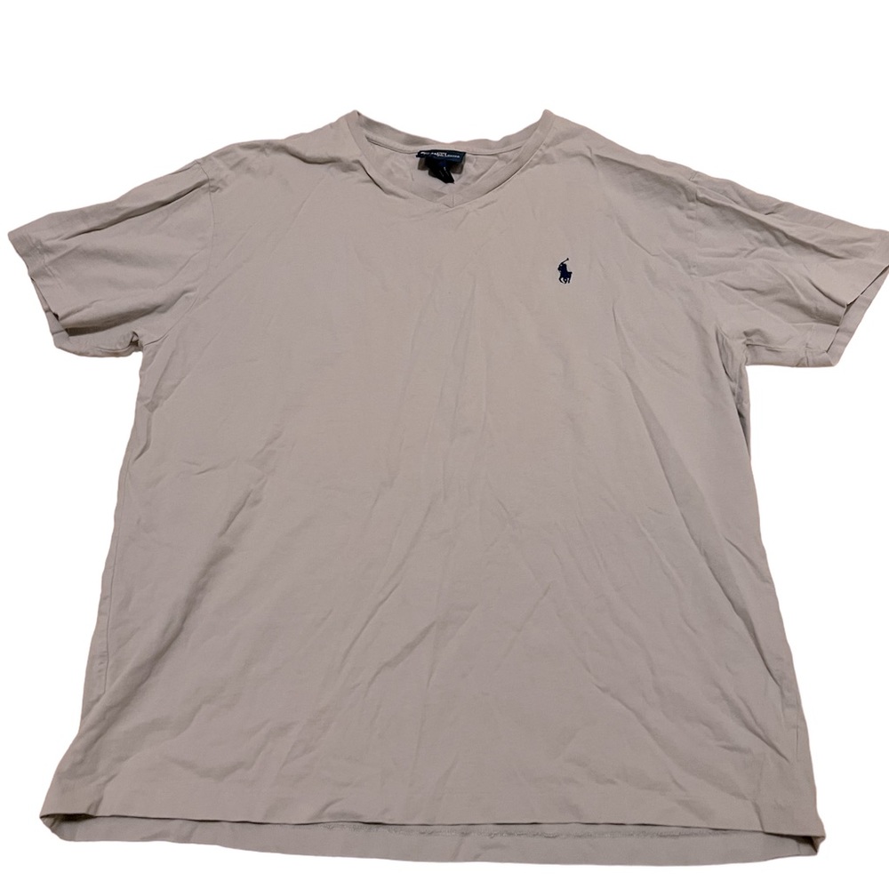 ralph lauren cool grey v-neck tee, navy blue horse